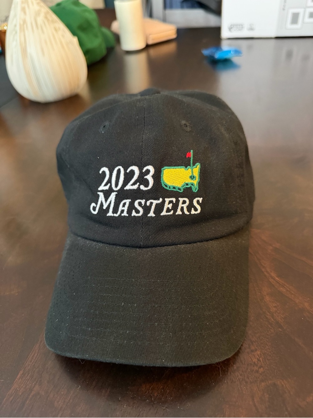 Masters Black Cap with Yellow and Red Logo